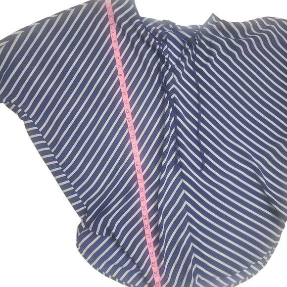 XL Women’s Navy White Striped Tunic Top Kaftan Blouse Loose Fit Batwing Mossimo - Picture 4 of 5